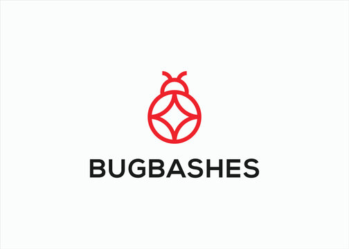 ladybug logo design vector silhouette illustration