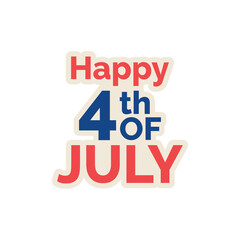 Happy 4th of July Sticker. Independence Day of Usa