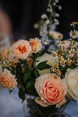 bouquet of orange roses. light orange roses for flower textures