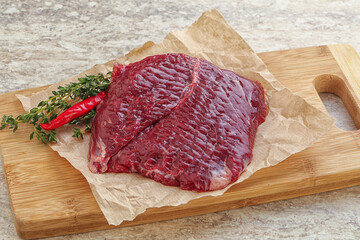 Raw beef machete steak for grill