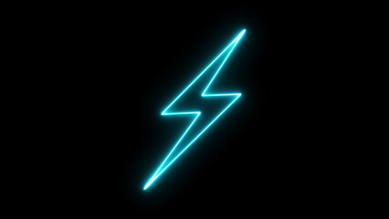 Bolt neon on light background. Realistic 3d symbol design.