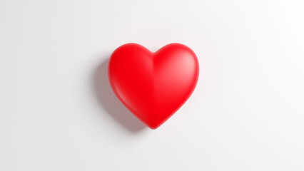 Heart on white background 3D render
