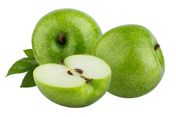 Fresh green apple isolated on a transparent background