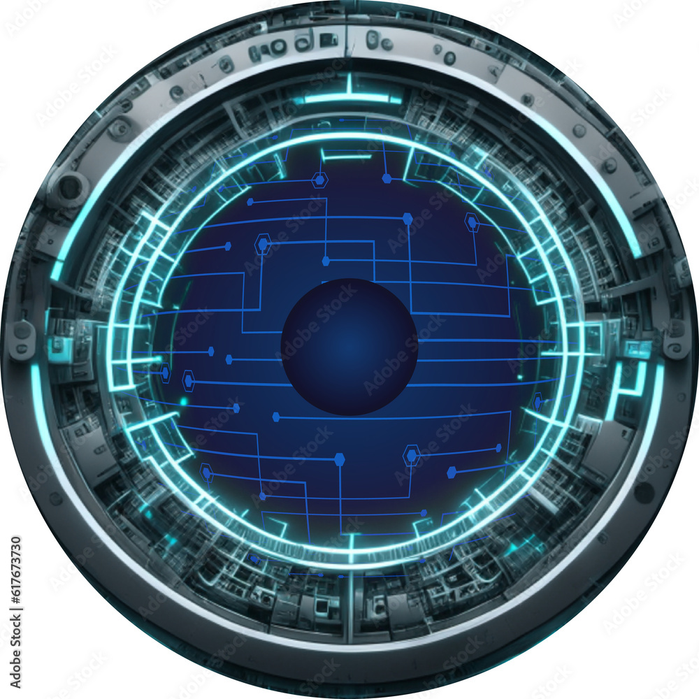 Wall mural eye cyber circuit future technology concept background