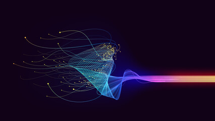 Abstract lines big data connection vector background - obrazy, fototapety, plakaty