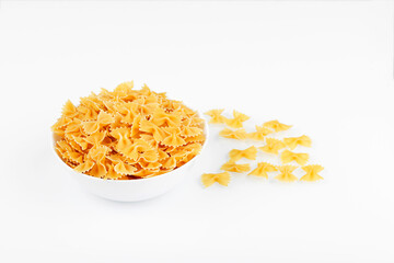 Different types and shapes of dry italian pasta