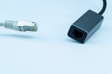 Ethernet RJ 45 LAN To USB in blue background
