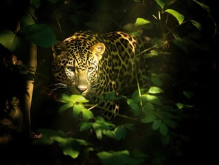Photo of a Leopard in a Jungle Setting (Generative AI)
