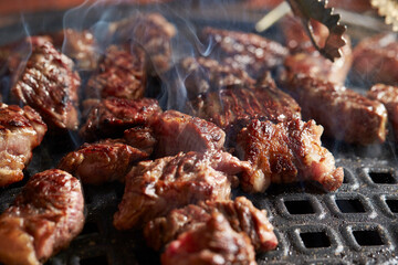 grilled meat on the grill