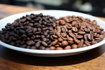 Fototapeta premium Explore the concept of coffee beens, transparent background (PNG). Generative AI.