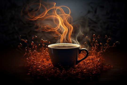 Coffee drinking ritual, bean roasting, a drink made from roasted and ground bush, Exquisite drink, energizer, creative, morning breakfast, enjoyment and sophistication, Invigorating tart beverage.