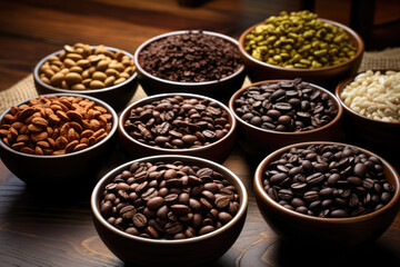 Fototapeta premium Explore the concept of coffee beens, transparent background (PNG). Generative AI.