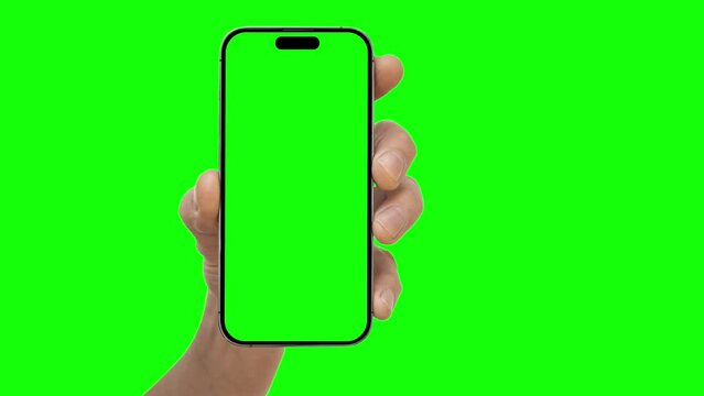 a phone iphone in a hand advertisement on the green backgrounds