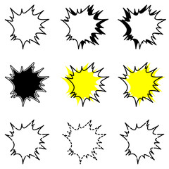 イラスト素材：シンプルな吹き出しイラストセット