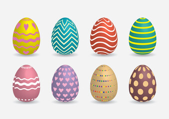 set of colorful easter eggs