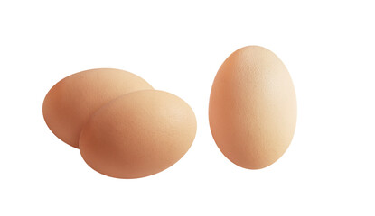 three eggs isolated PNG transparent