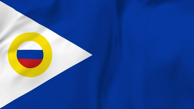 Waving flag of Chukotka Autonomous okrug in Russia. 4k resolution video.