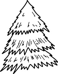 hand drawn pine tree