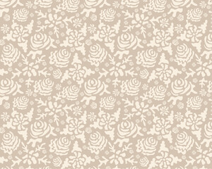 abstract background floral seamless pattern. Vector beige background