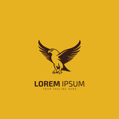 Flying Bird vector logo. Luxury bird, eagle, hawk, vector line logotype design. Universal premium falcon wing symbol logotype.