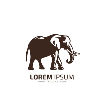 Cute elephant logo. Simple elephant logo. Elephant logo sign vector illustration design template