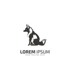 fox logo, emblem, illustration in a minimalist style