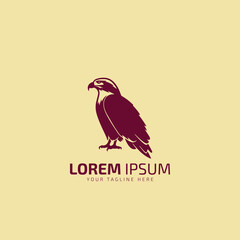 Eagle sitting Logo Vector bird design template silhouette