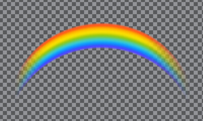 Realistic rainbow shape isolated on transparent background