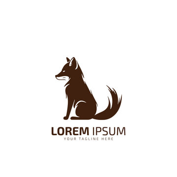 unique fox logo design icon vector template