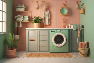 a close-up shot of a laundry room