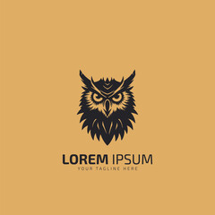 aggressive angry Owl simple logo template design.