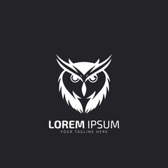Aggressive Owl logo icon design, night hunter logo, bird logo.isolated on dark background.