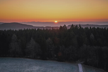 sunset in the mountains