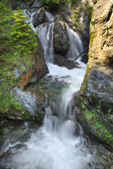 View at the beautiful Talbach waterfall in Tirol - Austria, long exposure