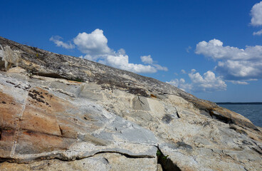 Rocky island in the archipelago in Finland