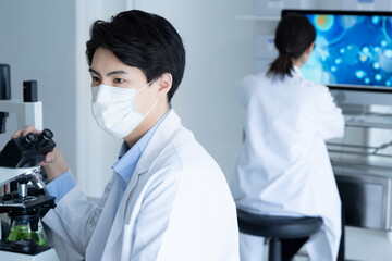 A male scientist conducting research