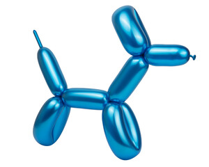 Balloon blue dog party model isolated on the white background