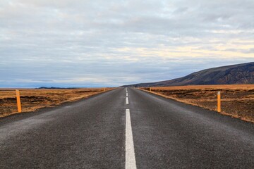 Empty countryside road in Iceland.