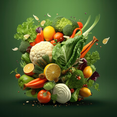 Vegetable mix concept - Assortment of fresh vegetable
