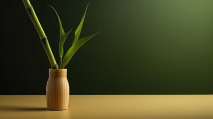 simple minimalist Bamboo stem shoots product placement concept zen idea copy space generative ai