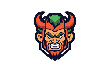 angry devil man mascot logo design template