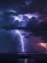 Naklejka na ściany i meble A Lightning bolt thunder, Generative AI Illustration.