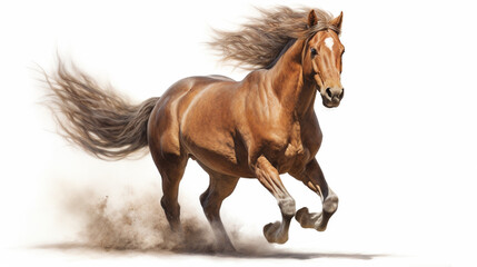 Fototapeta premium Horse in white background. AI generative