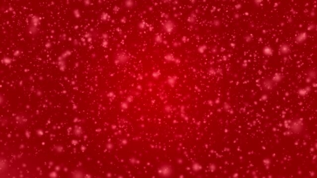3D rendered animation of heavy snowfall isolated on the empty red background