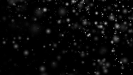 3D rendered animation of calm snowfall isolated on the empty black background