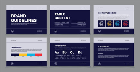 Brand Guidelines identity Template, Simple style and modern Brand Guidelines, Brand identity Template.