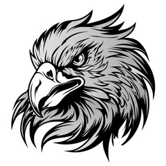 Eagle silhouette vector clipart, eagle logo concept face logo vector illustration isolated on white background.