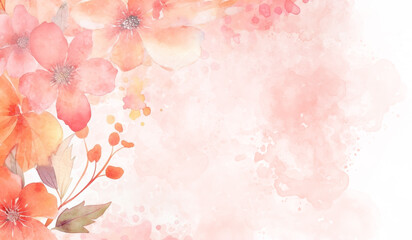 Obraz na płótnie Canvas pink watercolor splash background. Spring floral in watercolor background. Elegant botanical suitable for fabric, prints, cover.