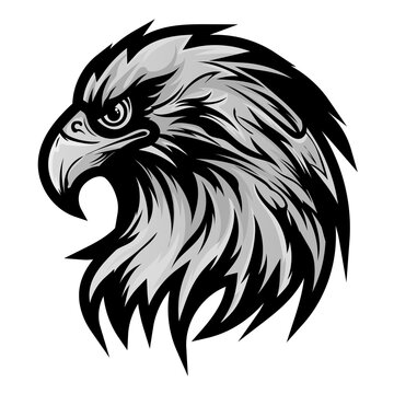 Eagle silhouette vector clipart, eagle logo concept face logo vector illustration isolated on white background.