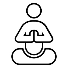 Yoga line icon, Meditation, person sitting in lotus position, press the hands together at the chest